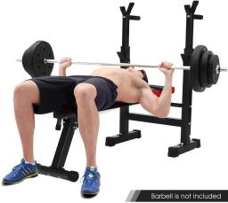 Multi-Function Dobrável Incline Bench Press com Pesos, Força Workout Catches, Levantamento Ajustável, Ginásio Exercício - Image 2