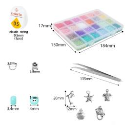 24 grade alfabeto contas e cor de vidro arroz contas kits jóias diy arte artesanato fazendo pulseira colar brincos corda contas conjunto - Image 6