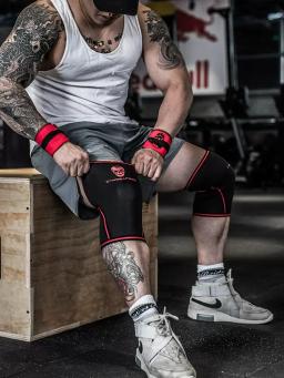 Joelheiras para Fitness Squatting, Elasticidade Protetora Esportiva, Puxando Duro, Treinamento Powerlifting, Protetor de Joelho Musculação, 7mm - Image 4