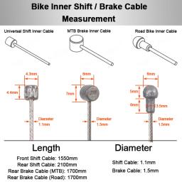 Hippe bicicleta shifter cabos de freio moagem cabo aço inoxidável mtb bicicleta estrada dianteiro traseiro desviador mudança cabo freio conjunto - Image 3