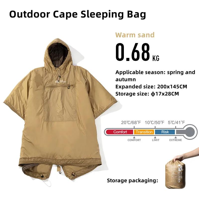 Mobi Jardim Camping Wearable Cape, Acampamento ao ar livre algodão saco de dormir, Quilt portátil quente adulto, Equipamento de caminhada na natureza - Image 5