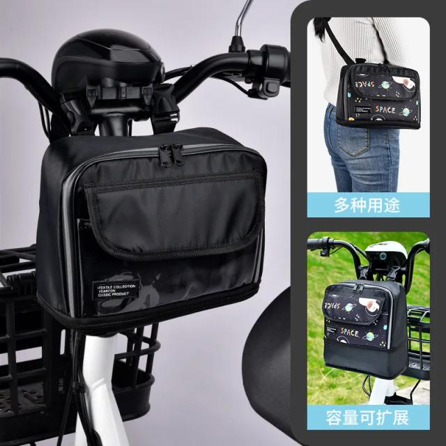 Saco de bicicleta com grande capacidade e expansão, ideal para armazenamento de carro elétrico e buggy com carregador de bateria.
