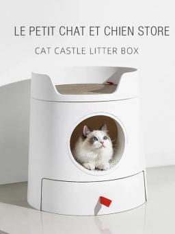 Caixa de areia para gatos multifuncional, para reduzir o espaço, com colcha reutilizável - Image 1