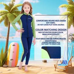 Terno de mergulho em neoprene para crianças, traje de manga comprida, maiô grosso para meninos e meninas, mantenha roupas quentes - Image 5