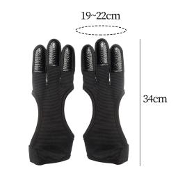 Luva de arco e flecha antiderrapante para recurvo, arco composto, protetor de 3 dedos para iniciantes, adultos, prática - Image 4