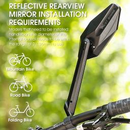 WEST BIKING Wide-Angle HD Bicicleta Espelho Retrovisor Ajustável Segurança MTB Road Bike Back Sight Reflector Ciclismo Acessórios - Image 3