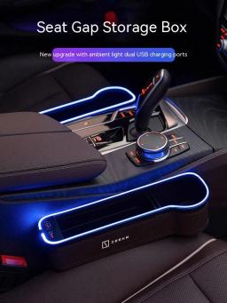 Caixa de armazenamento slot ajustável Seat Gap Fenda para carro, Auto Acessórios Interiores, LED, 7 Cores, Fit para ZEEKR X 001, 007, 009, 2022, 2023, 2024 - Image 5