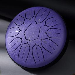 Mão Pan Bateria com Baquetas, Aço Tongue Drum, Instrumento de Percussão, Instrumentos Musicais, Conjuntos de Música, 11-Tom, 6 em - Image 4
