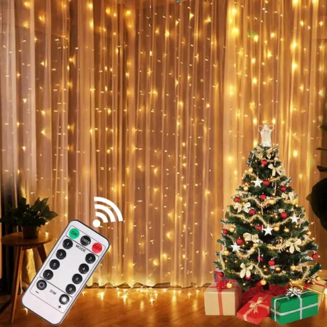 Luzes LED com Controle Remoto para Decoração de Natal e Casamentos, Cortinas e Ambientes Externos - 3m de Iluminação Mágica