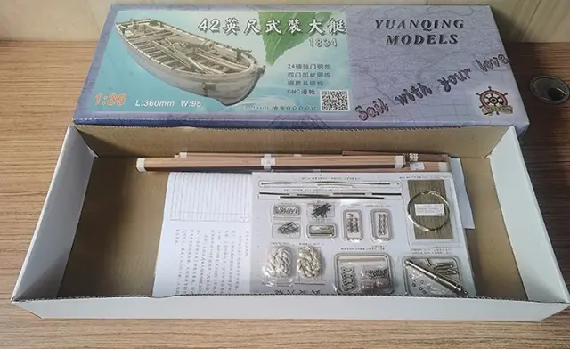 Kit de Montagem de Modelo de Vela de Madeira 1/36 - Navio de 42 Pés Armados com Detalhes Requintados