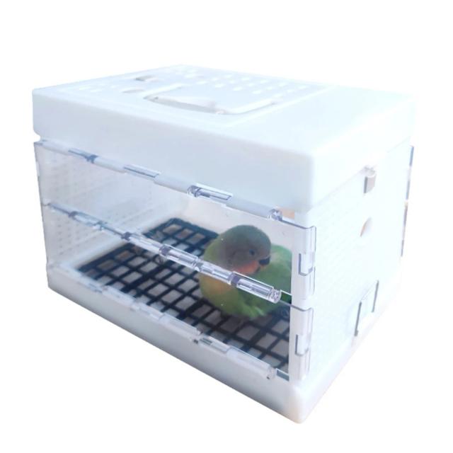 Gaiola Dobrável Ventilada para Pássaros de Estimação - Suprimentos Portáteis e Transparentes para Uso Doméstico