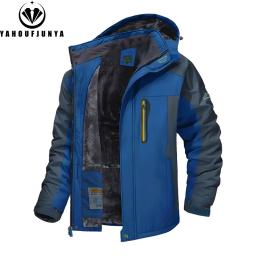 9xl novo inverno dos homens outwear velo quente removível com capuz jaqueta masculina ao ar livre esqui blusão à prova dwaterproof água casaco casual masculino - Image 3