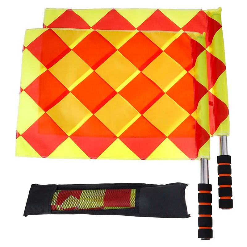 Futebol Árbitro Bandeiras com Saco, Bandeiras Linesman, Profissional, feira, Jogar, Futebol - Image 1