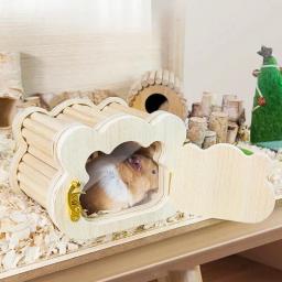 Esconderijo De Hamster De Madeira, Pequenos Animais, Cute Tiny Hideout, Pequenos Animais, Cabana, Woodland House, Decoração de Casas - Image 2