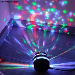 Disco Ball Light Projector com USB, DJ Projetor de Natal, Strobe Party Light, Música para carro, Home Party Mirror, LED USB Magic Spinning Laser Lamp - Image 1