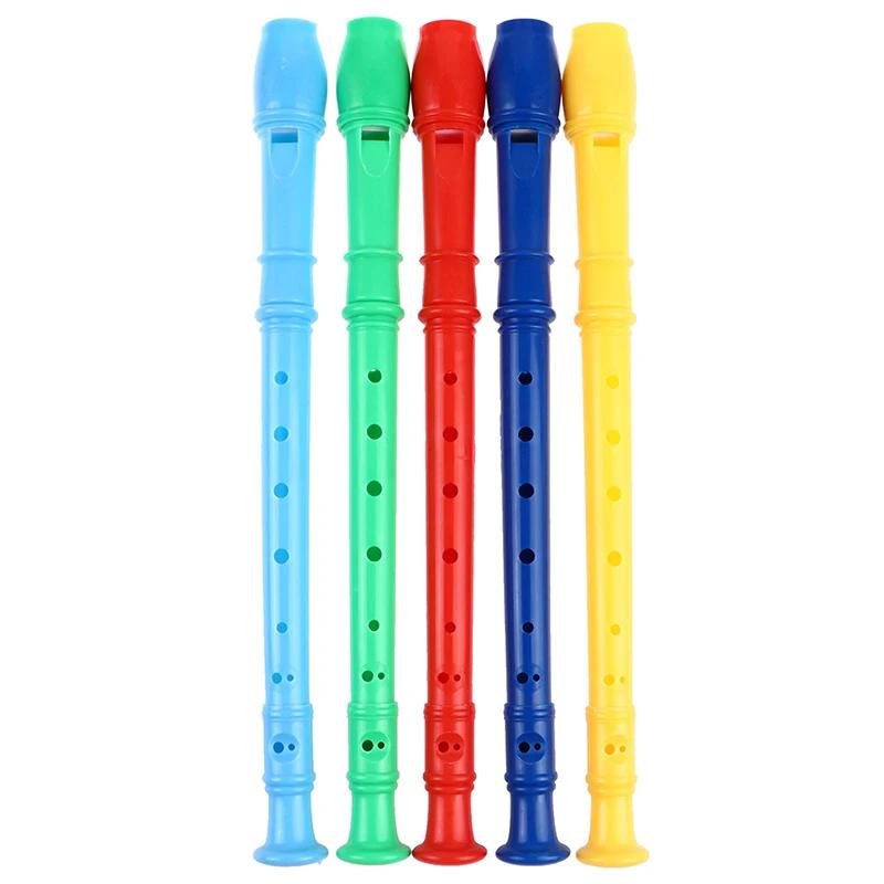 8 buracos gravador de plástico longo flauta instrumento de sopro colorido crianças presente flauta para clarinete iniciante flauta vento - Image 1