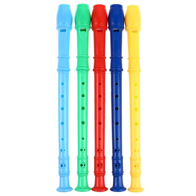 Flauta Colorida de Plástico com 8 Buracos - Instrumento de Sopro Ideal para Crianças e Iniciantes em Clarinete