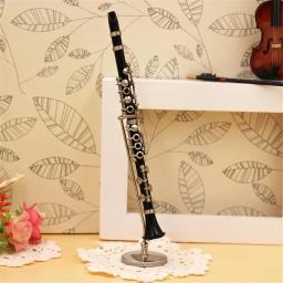 Mini Clarinete Modelo Instrumento Musical Miniatura Desk Decor Display Com Caixa De Couro Preto + Suporte Dropship - Image 5