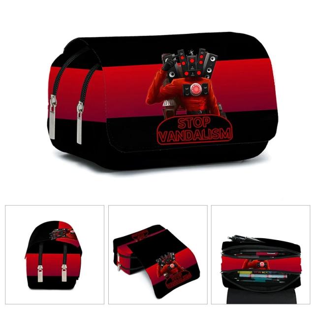 Mochila 3D de Desenhos Animados para Escola com Estilo Skibidi e Acessórios Esportivos