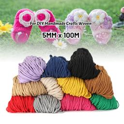 11 cores 100m 5mm algodão torcido corda cabo macrame linha diy artesanal artesanato tecido fio trançado casa decoração do casamento - Image 1