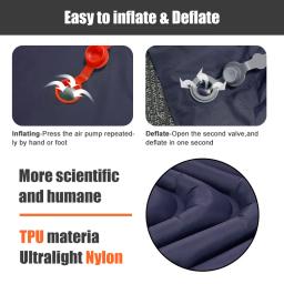 PACOONE Outdoor Camping Colchão Inflável com Travesseiros Viagem Mat Dobrável Cama Ultraleve Sleep Pad Almofada de Ar Caminhadas Trekking - Image 4