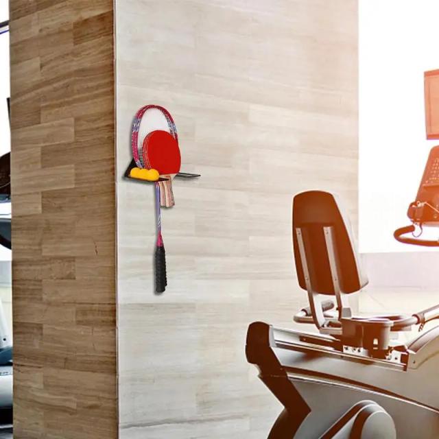 Suporte de Parede para Tênis de Mesa: Exibição de Raquetes, Organizador de Bolas e Cremlheira de Ping Pong em Aço