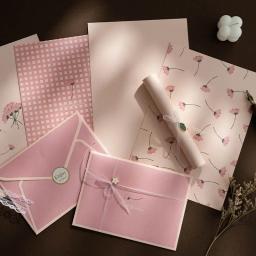 Ins Floral Ins Envelopes com Adesivos, Kawaii Carta Pads, Festa De Casamento Convites Cartões, Papelaria Coreano, DIY, 12 Pcs por Conjunto - Image 1