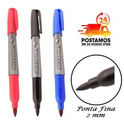 Caneta Permanente Marcador Ponta Fina Para Tecido Metal Plástico Brasfort - Image 2