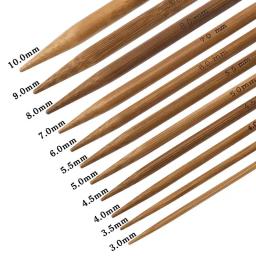Agulhas de tricô circulares para costura Crochet de bambu Ganchos de cúspide dupla, Tubo de aço inoxidável DIY Ferramentas de costura manuais 3.0-12mm - Image 5