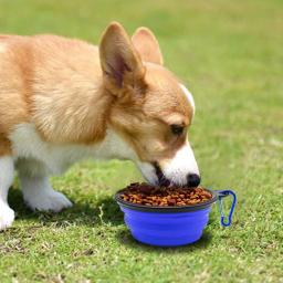 Tigela dobrável de silicone para cão e gato, 1000ml, mosquetão, tigela de viagem, comida e água, acessórios para animais - Image 2