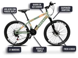 Bicicleta Aro 26" Colli Mônaco Freio a Disco de Aço 21 Marchas - Image 2