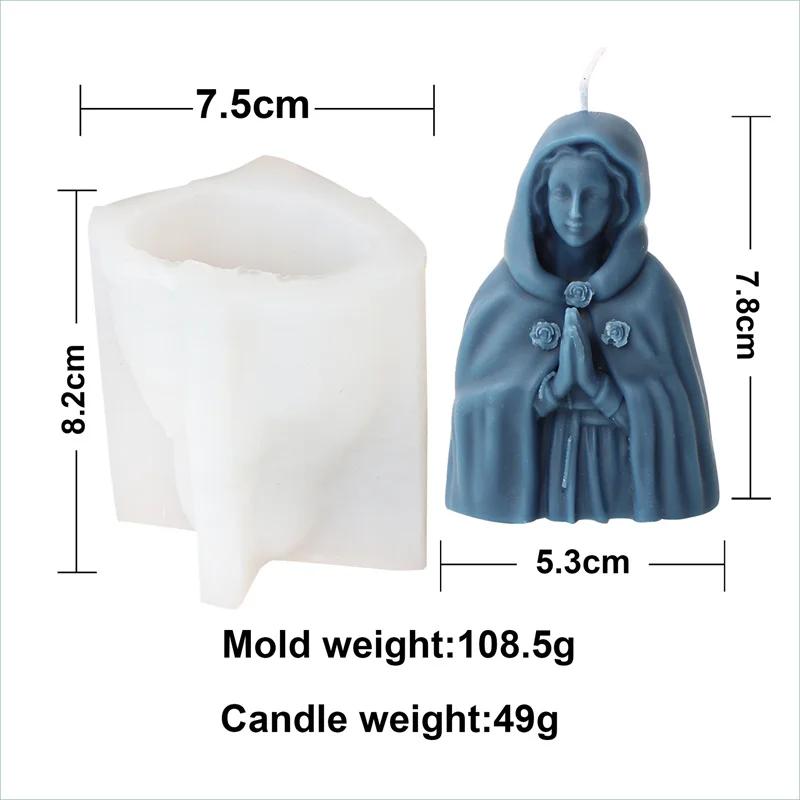 Jesus Virgem Maria Silicone Molde, resina epóxi molde, DIY artesanal católica, freira gesso, ornamentos decorativos, artesanato de gesso - Image 1
