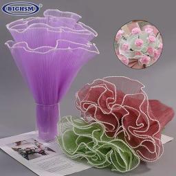 Flor De Papel De Embrulho, Fio De Onda, Florista Buquê De Embalagem, Malha De Renda, Suprimentos De Embalagem De Presente, 28cm x 1.5m, 1Pc - Image 1