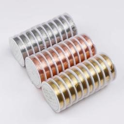 0.3/0.4/0.5/0.6/0.8/1mm ouro/prata/cobre fios de cobre beading fio para artesanato fazendo jóias diy cordão acessórios de corda - Image 1