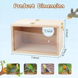 Casa De Reprodução De Madeira Transparente Para Periquito, Caixa De nidificação, Gaiola De Pássaro, Periquito, Calopsita, Lovebirds - Image 5