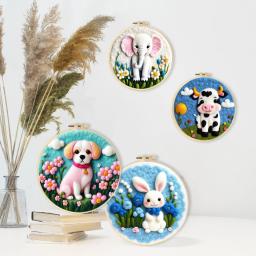 SDOYUNO-Kits de feltragem para iniciantes, animais bordados, artesanato, arte e artesanato com agulhas, decoração de casa artesanal - Image 2