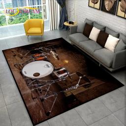 Kit de instrumentos musicais tambor conjunto tapete de área, tapete para casa sala de estar quarto sofá capacho cozinha decoração, tapete antiderrapante - Image 2