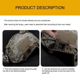 Tactical Capacete Lanterna com 4 Modos, Luzes Cabeça, Modos, Laser IR, Caça, Airsoft, Militar, Mpls Carga, Verde, Vermelho - Image 5
