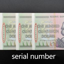 Coleção de Notas Não-Moeda, Cem Dólares de Papel-Moeda, Número de Série, Estilo Verde, Cem - Image 3