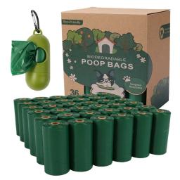 Pet Dog Poop Sacos, biodegradável, compostável, Dog Dispenser Resíduos, Suprimentos excremento degradável ao ar livre, 8-36 Rolls - Image 1