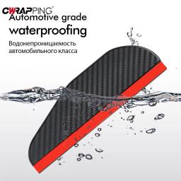 2 pçs espelho retrovisor do carro chuva sobrancelha fibra de carbono viseira sombra capa protetor visão clara para chuva espelho do carro acessórios - Image 3