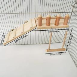 Pássaro De Madeira Swing Escalada Brinquedo De Escada, Poleiros Plataforma, Acessórios De Gaiola De Papagaio, Jogando Ginásios, Exercício Stands Set - Image 6