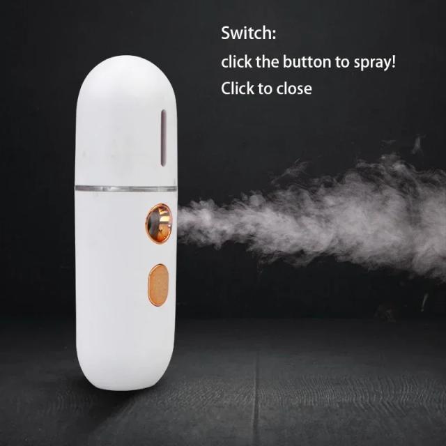 Mini Mister Nano Portátil: Dispositivo Facial Steamer para Hidratatação e Beleza com Spray Frio Recarregável