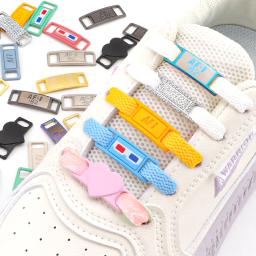 Cadarços Tag Metal para Crianças e Adultos, Sapatilhas Diamond Buckle, Acessórios para Calçados Casuais, Decorações Fashion Laces, AF1, AJ1, 2 peças - Image 2