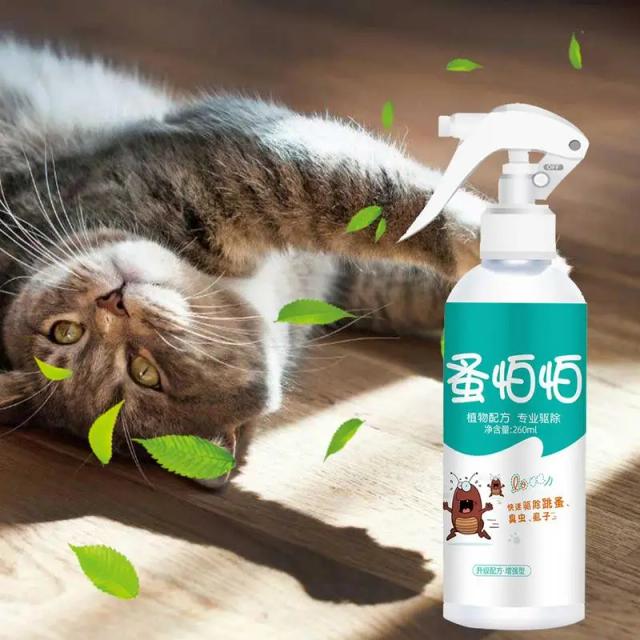 Pulverizador de 260ml para cães e gatos: remoção rápida e natural de pulgas e carrapatos, seguro para toda a família