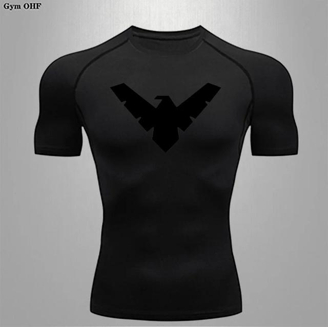Camisola de Compressão Masculina de Secagem Rápida para Corrida e Academia, T-Shirt Respirável de Fitness e Esportes