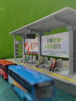 Modelo de estação rodoviária infantil, estação ferroviária de alta velocidade, brinquedos de montagem bricolage, carro esportivo, simulação de ônibus, escala 1: 64 - Image 6