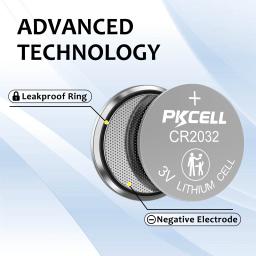 Pkcell-40 peças de baterias de lítio, kit com botões cr2032, br2032, dl2032, ecr2032, moeda, para relógio, controle remoto - Image 4