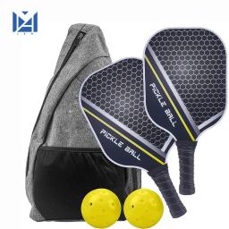 Conjunto de pás de pickleball-fibra de carbono grafite usado aprovado raquetes leves conjunto de exercícios internos e externos para todas as idades - Image 1