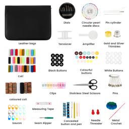 Kit de linha de agulha de costura, caixa para mão Quilting, costura, bordado, acessórios DIY, 226pcs - Image 4